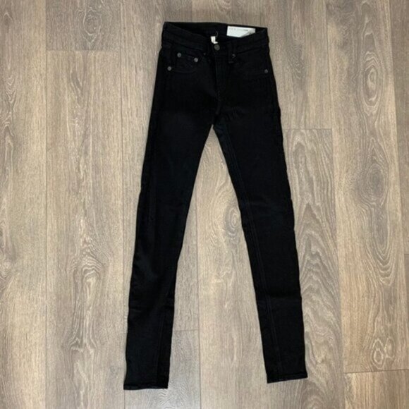 Rag & Bone Legging Skinny Jeans Blackout Denim Mid rise Stretch Size 25 - Picture 3 of 16